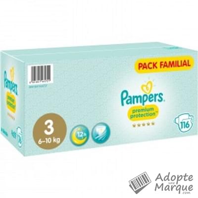 Pampers Premium Protection - Couches Taille 3 (6 à 10 kg) Le paquet de 116 couches