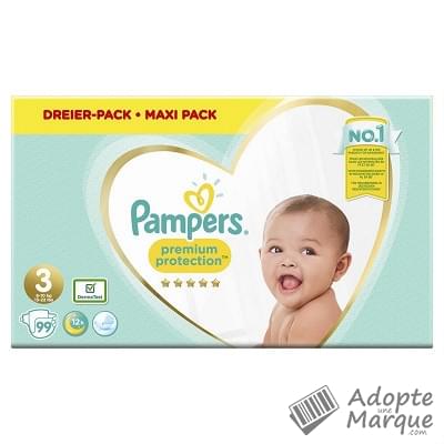 Pampers Premium Protection - Couches Taille 3 (6 à 10 kg) Le paquet de 99 couches