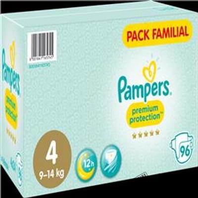 Pampers Premium Protection - Couches Taille 4 (9 à 14 kg) Le paquet de 96 couches