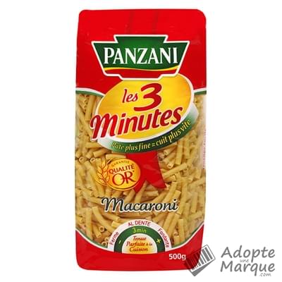 Panzani Pâtes Cuisson 3 Minutes Macaroni Le paquet de 500G
