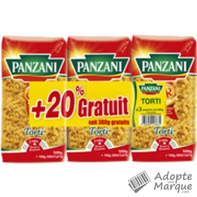 Panzani Pâtes Torti Les 3 paquets de 600G