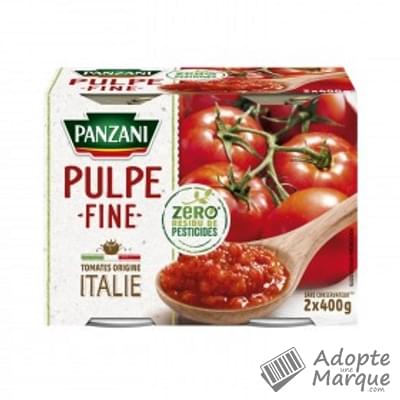 Panzani Pulpe Fine de Tomates Zéro résidu de pesticides Les 2 conserves de 400G
