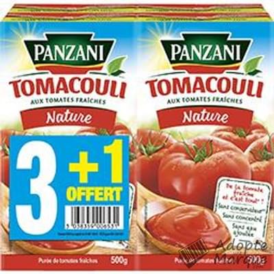 Panzani Sauce Tomatecouli Nature Les 4 briques de 500G