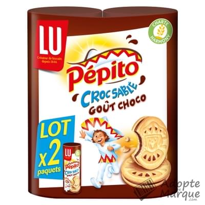 Pépito Croc Sablé - Biscuits fourrés goût Chocolat Les 2 paquets de 294G