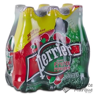 Perrier Eau minérale naturelle gazeuse aromatisée aux Fruits rouges Les 6 bouteilles de 50CL
