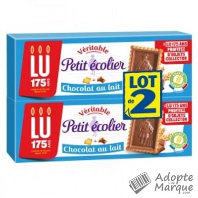 Petit Ecolier Petit Beurre avec tablette de Chocolat au Lait Les 2 paquets de 150G