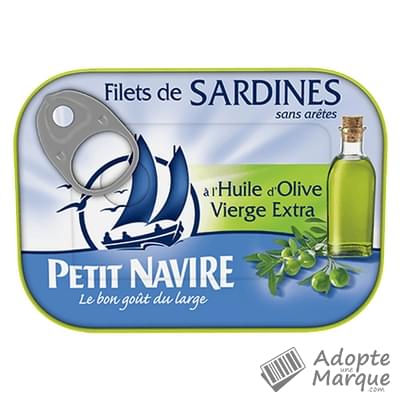 Petit Navire Filets de Sardines à l'Huile d'Olive vierge extra La boîte de 95G
