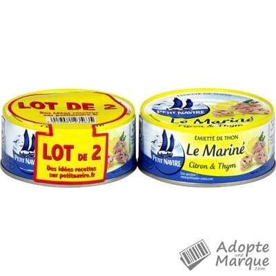 Petit Navire Le Mariné - Emiétté de Thon au Citron & Thym Les 2 boîtes de 110G