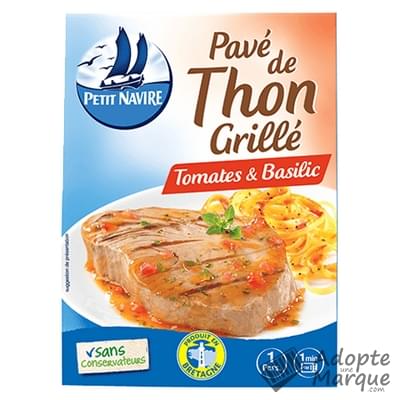 Petit Navire Pavé de Thon Grillé aux Tomates & Basilic Le paquet de 120G