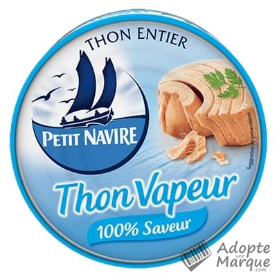Petit Navire Thon Entier Le Thon Vapeur Nature La boîte de 130G