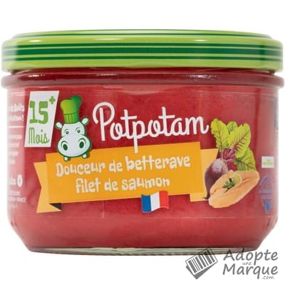 Potpotam Douceur de Betterave & filet de Saumon (dès 15 mois) Le pot de 200G