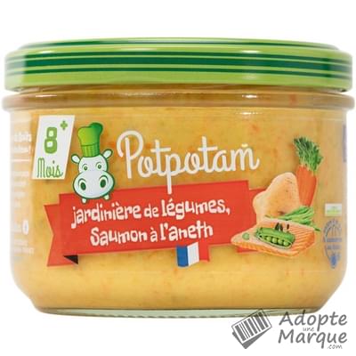 Potpotam Jardinière de Légumes & Saumon à l'Aneth (dès 8 mois) Le pot de 200G