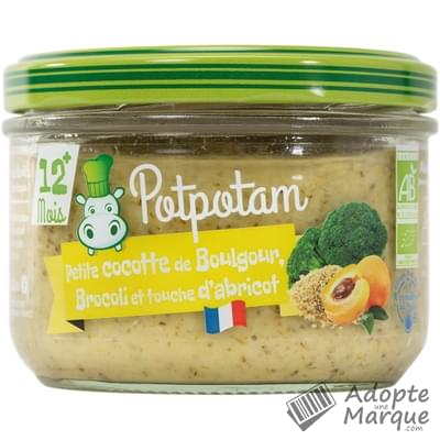 Potpotam Petite cocotte de Boulgour, Brocoli & touche d'Abricot (dès 12 mois) Le pot de 200G