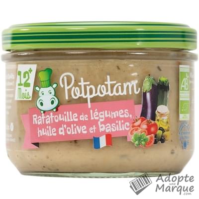 Potpotam Ratatouille de Légumes, huile d'Olive & Basilic (dès 12 mois) Le pot de 200G