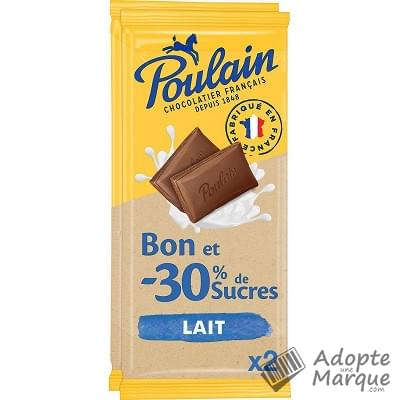 Poulain Chocolat au bon Lait & -30% de Sucres Les 2 tablettes de 85G