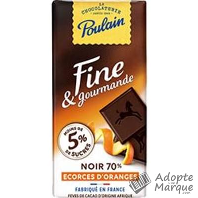 Poulain Fine & Gourmande - Chocolat Noir & Ecorces d'Oranges La tablette de 100G