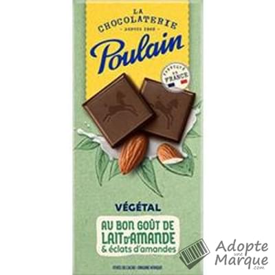 Poulain Végétal & Gourmand - Chocolat Noir au bon goût de Lait d'Amande La tablette de 100G
