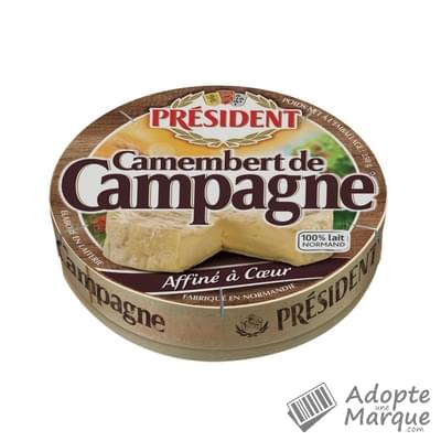 Président Camembert de Campagne - 22%MG Le fromage de 250G