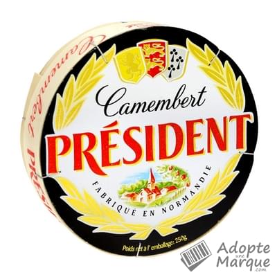 Président Camembert au Lait de Vache pasteurisé - 20%MG Le fromage de 250G