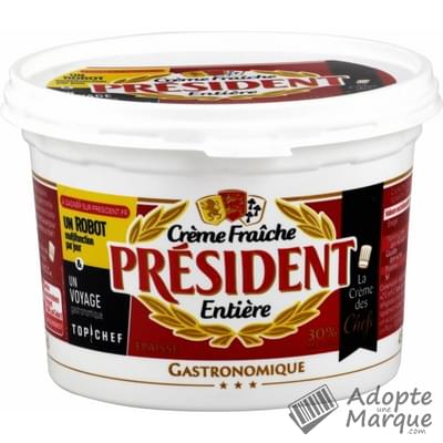 Président Crème Fraîche Entière - 30%MG Le pot de 45CL