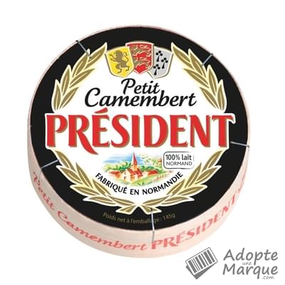 Président Petit Camembert au Lait de Vache pasteurisé - 20%MG Le fromage de 145G