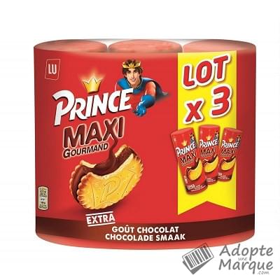 Prince Maxi Gourmand - Biscuits fourrés goût Chocolat Les 3 paquets de 250G