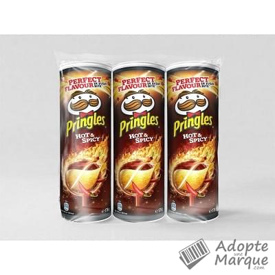 Pringles Biscuits apéritif - Goût Hot & Spicy Les 3 boîtes de 175G
