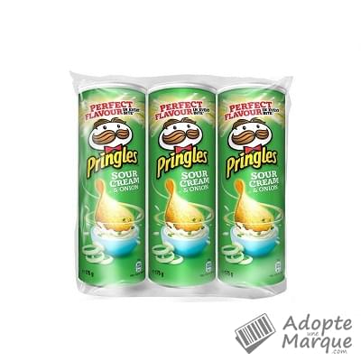 Pringles Biscuits apéritif - Goût Sour Cream & Onion Les 3 boîtes de 175G