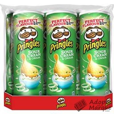 Pringles Biscuits apéritif - Goût Sour Cream & Onion Les 6 boîtes de 175G
