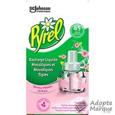Pyrel Recharge Liquide Anti-Moustiques Parfum Pétales de Rose La recharge (45 nuits)