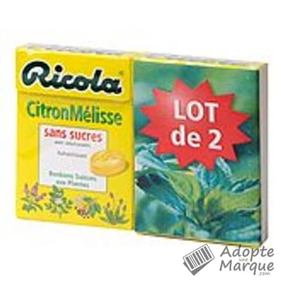 Ricola Bonbons Suisses aux Plantes - CitronMélisse Les 2 boîtes de 50G