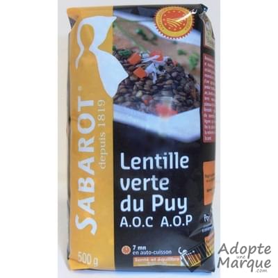 Sabarot Lentilles Vertes du Puy en Velay Le sachet de 500G