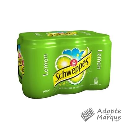 Schweppes Lemon - Boisson Gazeuse Saveur Citron Les 6 canettes de 33CL