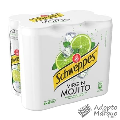 Schweppes Virgin Mojito - Boisson Gazeuse Citron Vert & Menthe Les 6 canettes de 33CL