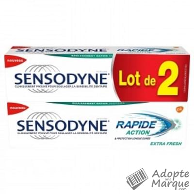 Sensodyne Dentifrice Rapide Action Extra Fresh Les 2 tubes de 75ML