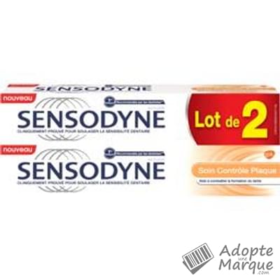 Sensodyne Dentifrice Soin Contrôle Plaque Les 2 tubes de 75ML