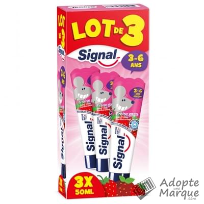 Signal Dentifrice Kids Fraise Gaga (3 à 6 ans) Les 3 tubes de 50ML