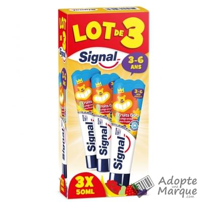 Signal Dentifrice Kids Fruits Golo (3 à 6 ans) Les 3 tubes de 50ML