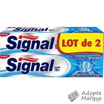 Signal Dentifrice Soin Fraîcheur & Blancheur Crystal Les 2 tubes de 75ML