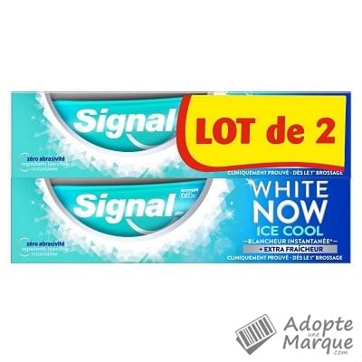 Signal Dentifrice White Now Blancheur Ice Cool Les 2 tubes de 75ML