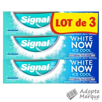 Signal Dentifrice White Now Blancheur Ice Cool Les 3 tubes de 75ML