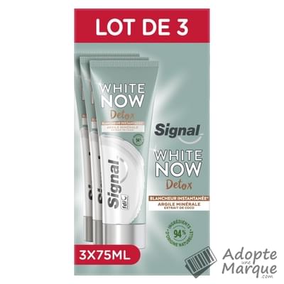 Signal Dentifrice White Now Detox Argile Minérale & Extrait de Coco Les 3 tubes de 75ML