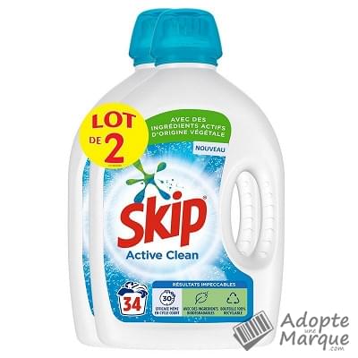Skip Active Clean - Lessive Liquide "Les 2 bidons de 24 lavages - 2x1,2L"
