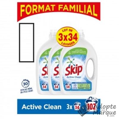 Skip Active Clean - Lessive Liquide "Les 3 bidons de 34 lavages - 3x1,7L"