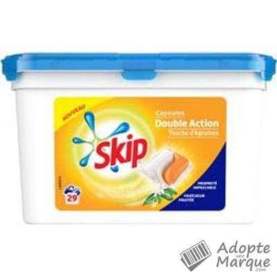 Skip Double action - Lessive en Capsules - Touche d'agrumes Les 29 capsules