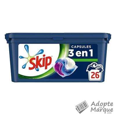 Skip Fraîcheur intense - Lessive en Capsules - 3en1 Les 26 capsules