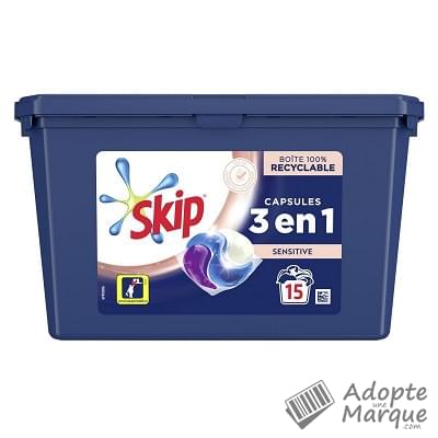 Skip Sensitive - Lessive en Capsules - 3en1 Les 15 capsules