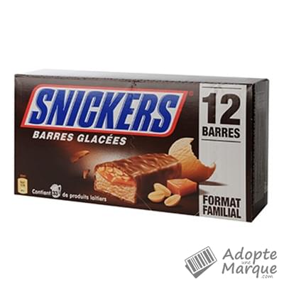 Snickers Barres glacées - Cacahuètes & Caramel avec enrobage Chocolat Les 12 barres - 576G