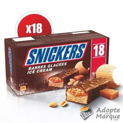 Snickers Barres glacées - Cacahuètes & Caramel avec enrobage Chocolat Les 18 barres - 864G