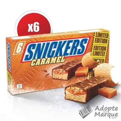 Snickers Barres glacées - Cacahuètes & Caramel avec enrobage Chocolat Les 6 barres - 288G